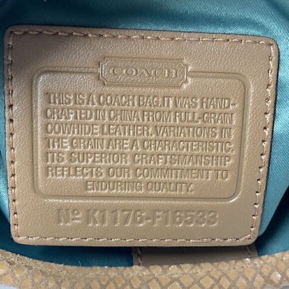 Coach Penelope F16533 Crossbody Bag - Ivory Leather/Tan Snakeskin Embossed Trim - Picture 2 of 13